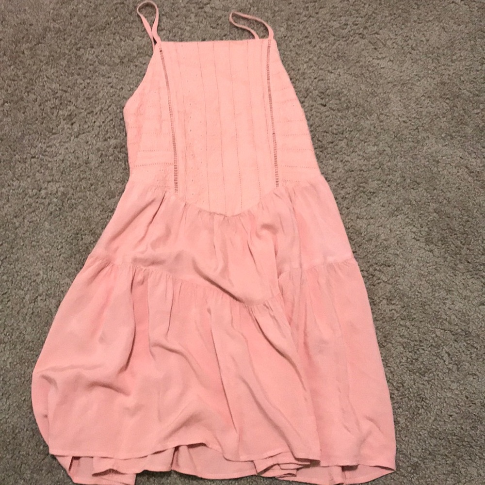 pink dress with designing on top part